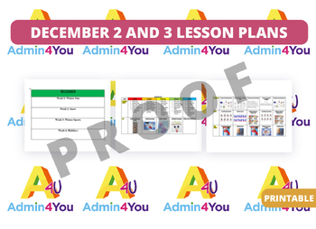 Preview of December 2's and 3's Lesson Plans Bundle