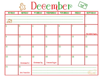 December 2012 Calendar- Stay Organized During the Holidays! by Noreen ...