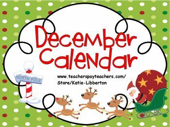 Preview of December Kindergarten ActivInspire Calendar