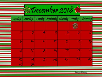 Preview of December 2018 Calendar