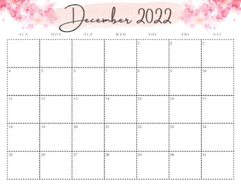 Preview of December 2022 Calendar