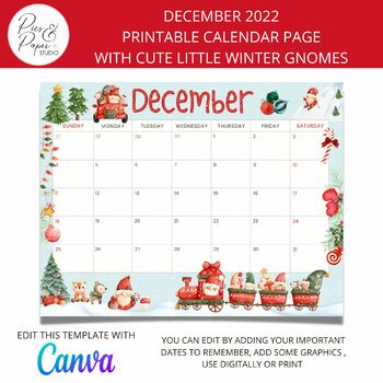 december 2022 calendar clipart for powerpoint