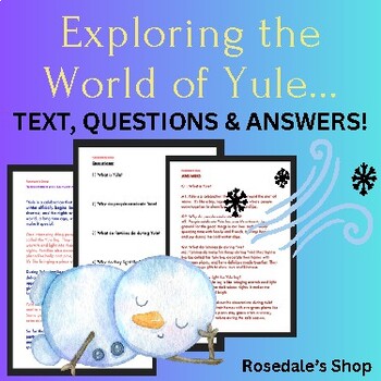 Preview of Exploring the World of Yule for Kids. Fun Reading adventure with Q&A