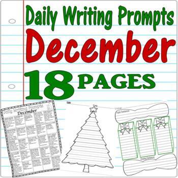 December 25 Daily Writing Prompts Graphic Organizer Shaped Lined Paper ...