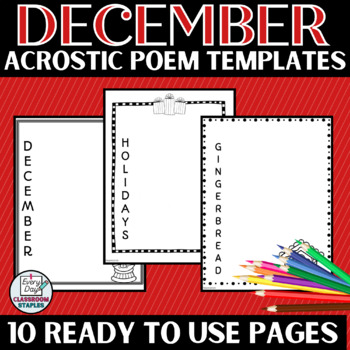 Christmas Acrostic Poem Templates Worksheets Teaching Resources Tpt