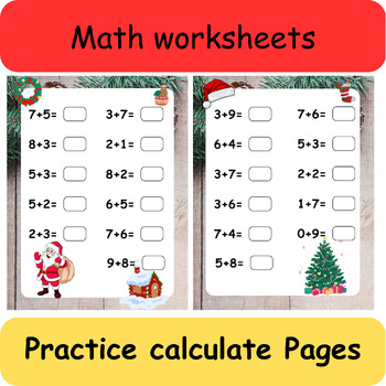 Preview of December Activities {Christmas,Santa Claus} worksheets math Practice calculate