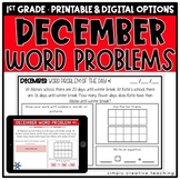 December Addition & Subtraction Word Problems for 1st Grade