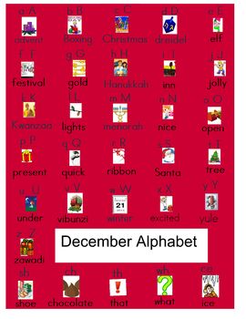 Preview of December Alphabet chart