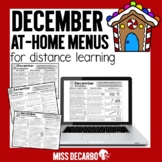 December First Grade Choice Board Activities-Math, Writing
