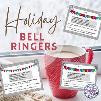 Preview of December Holiday Bell Ringers with Figurative Language Focus