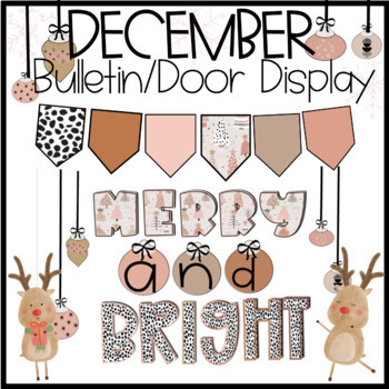 Preview of December Boho Bulletin Board Kit