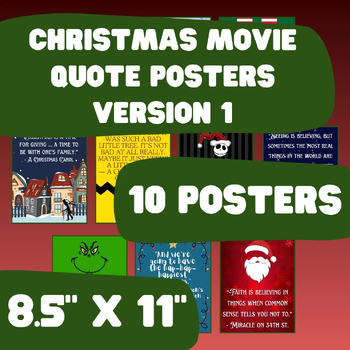 Preview of December Bulletin Board - Christmas Movie Quotes - 8.5" x 11" - Version 1