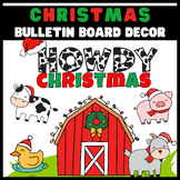 December Bulletin Board Decor Kit - Cow Print Western Chri