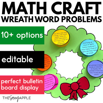 Preview of December Bulletin Board | Winter Math Craft Activities | Word Problems within 20