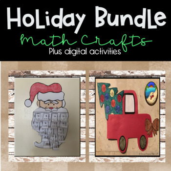 Preview of December Bundle: Math Crafts and Digital Activities