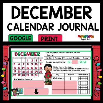 December Calendar Activities Print and Digital by Teaching Superkids