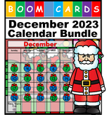 December Calendar Bundle 2023 Kindergarten Boom Cards with Audio