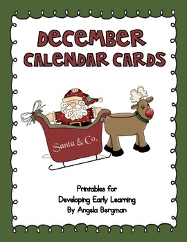 Preview of December Calendar Cards - FREEBIE!