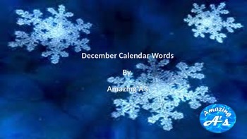 Preview of December Calendar & Daily Vocabulary