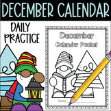 December Calendar Journal Daily Review and Math Practice