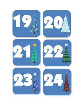 Preview of December Calendar Number Cards