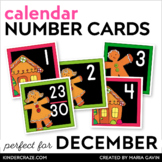 December Calendar Numbers - Gingerbread Number Cards for C