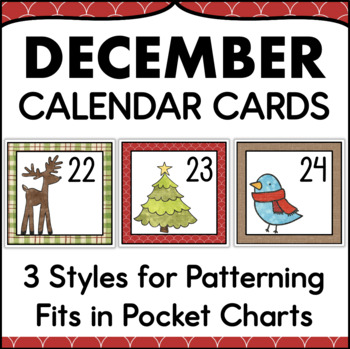 Preview of December Calendar Numbers - Monthly Calendar Cards Set Pocket Chart Size
