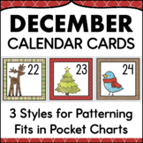 December Calendar Numbers - Monthly Calendar Cards Set Poc