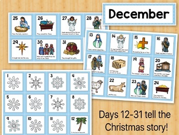 December Calendar Cards - Nativity Christmas Story by Fishyrobb | TpT