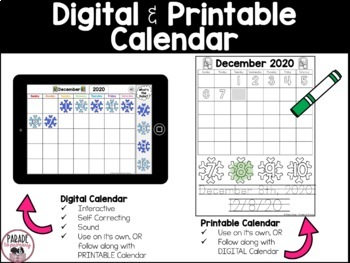 december calendar questions digital printable distance learning google