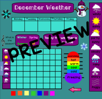 Preview of December Calendar for Smartboard -EDITABLE-