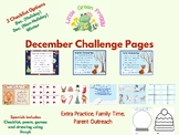 December Challenge Pages, Winter, Family Homework, Monthly