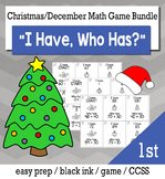 December Christmas 1st Grade "I Have, Who Has" Math Game Bundle