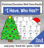 December Christmas 2nd  Grade "I Have, Who Has" Math Game Bundle