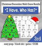 December Christmas 3rd  Grade "I Have, Who Has" Math Game Bundle