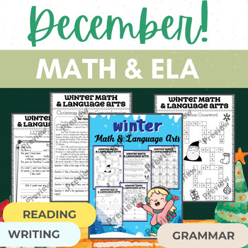 Preview of December/Christmas 3rd Grade Skills: Math, Grammar, Reading and Writing