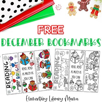 Preview of December Christmas Bookmarks