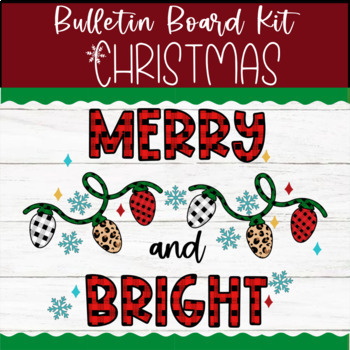 Preview of December Christmas Bulletin Board Kit | MERRY and BRIGHT