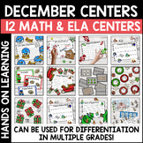 December Christmas Math and ELA Activities and Centers for