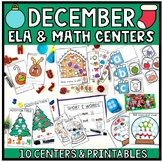December Christmas Math and Literacy Centers Kindergarten 