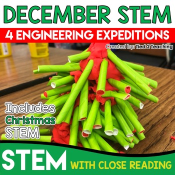 Preview of December STEM with Christmas STEM Activities and Challenges and Close Reading