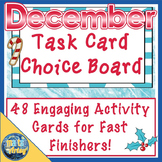 December Christmas Task Card Choice Board for Fast Finishers