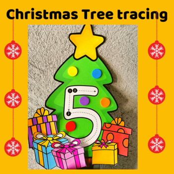 December Christmas Tree Math Activities Number Tracing Printable by ...