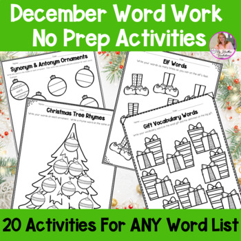Preview of December | Christmas Word Work Activities For ANY Word List | Literacy Centers
