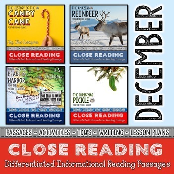 Preview of Christmas Reading Comprehension Passages with December Passages and Questions