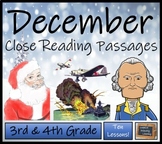 December Close Reading Comprehension Passages | 3rd Grade 