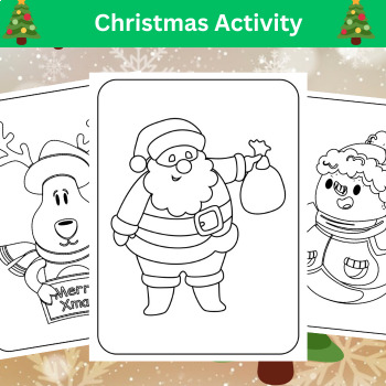 Preview of December Coloring Pages, Christmas Math Sheets Mystery Picture Activity