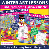 December Coloring Pages, Winter Art Lessons, Writing Promp