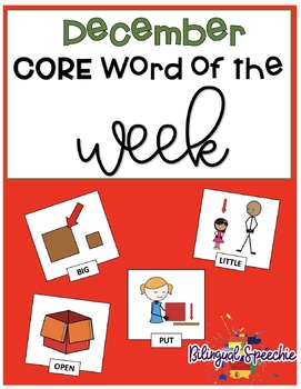 Preview of December Core Words of the Week (Spanish & English)
