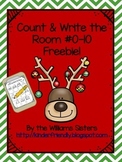 December Count and Write the Room Freebie for Numbers 0-10!